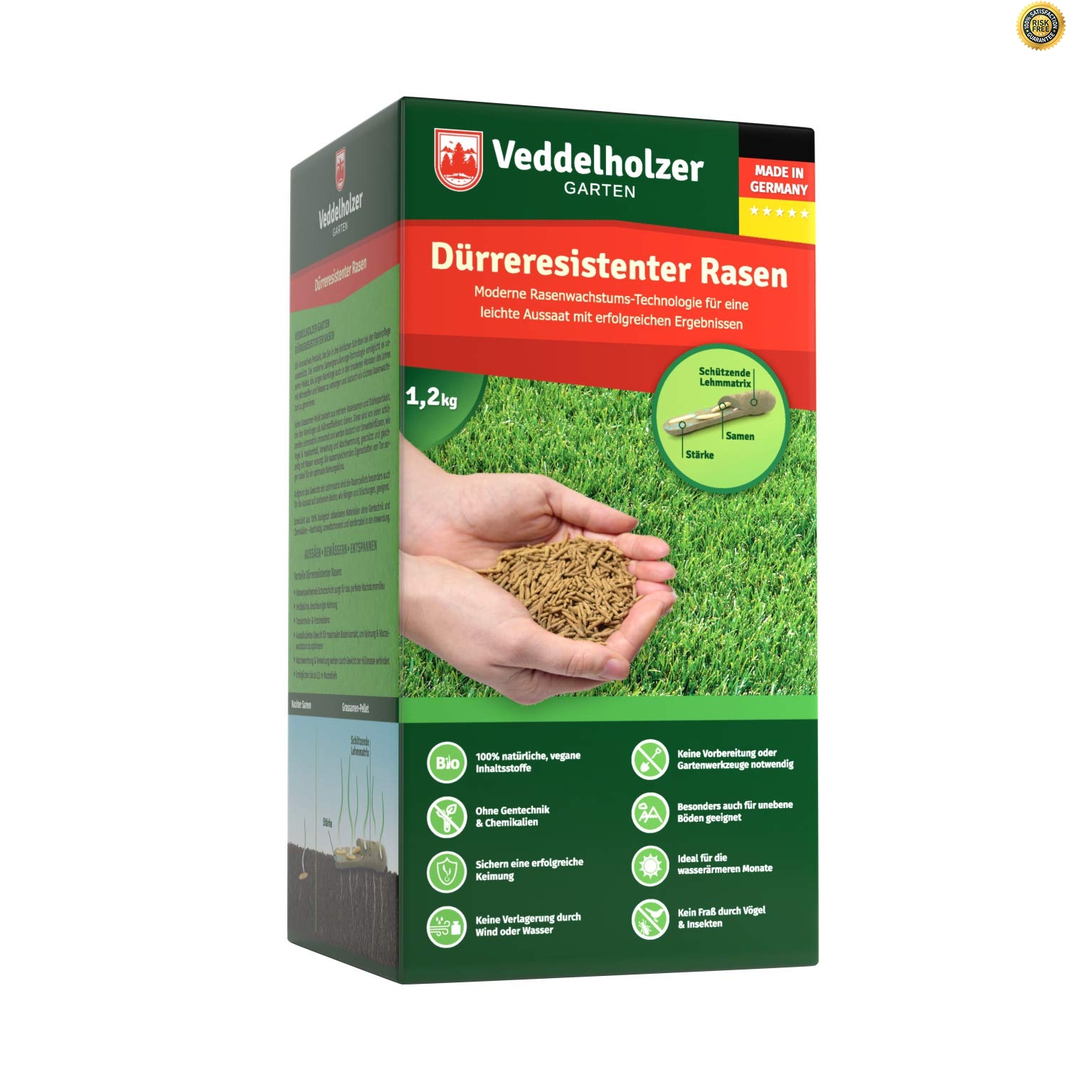 Veddelholzer Garten Rasenpellets Dürreresistenter Rasen